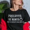 Tricou amuzant Pregătită de nuntă cu mesaj haios pentru petrecerea burlăcițelor sau cadou