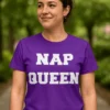 Tricou amuzant regina somnului cu mesajul NAP QUEEN