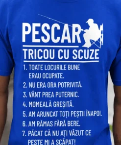 Tricou amuzant Scuze de pescar cu design haios pentru pescari