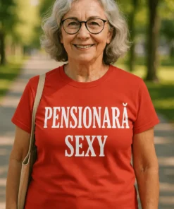 Tricou amuzant Sexy la pensie cu textul PENSIONARĂ SEXY