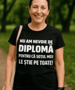 Tricou amuzant Soțul le știe pe toate, cadou de zi de naștere pentru soție sau prietenă