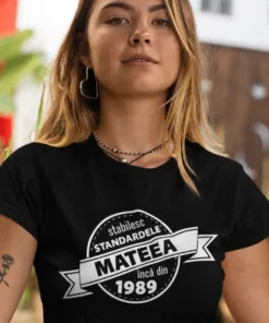Tricou amuzant Standarde din 1989 cu nume personalizat, cadou haios cu nume și an