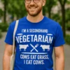 Tricou amuzant Vegetarian la mâna a doua cu mesaj haios pentru cadou