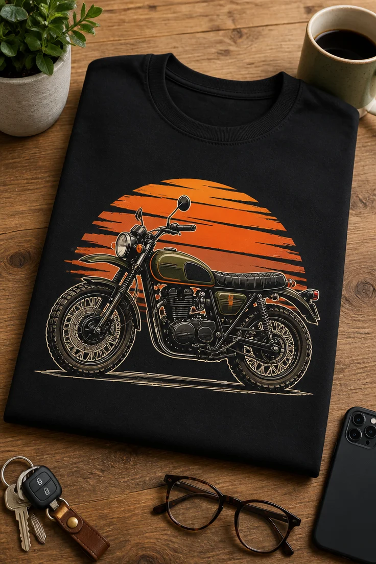 Tricou amuzant – Tricou Colorful Vintage Moto – tricou amuzant cu mesaj