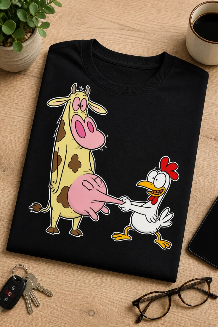 Tricou amuzant – Tricou Cow and Chicken – tricou amuzant cu mesaj