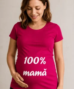 Tricou de gravidă 100 la sută mamă, cadou pentru baby shower sau zi de naștere