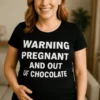 Tricou de gravidă Fără ciocolată, cadou de zi de naștere pentru viitoare mămică