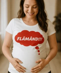 Tricou de gravidă Flămând, cadou de zi de naștere pentru viitoare mămici