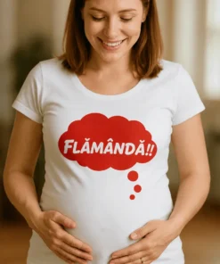 Tricou de gravidă Flămândă, cadou pentru baby shower sau zi de naștere