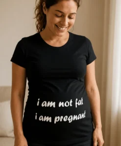 Tricou de gravidă Nu sunt grasă sunt gravidă, cadou amuzant pentru viitoare mămici