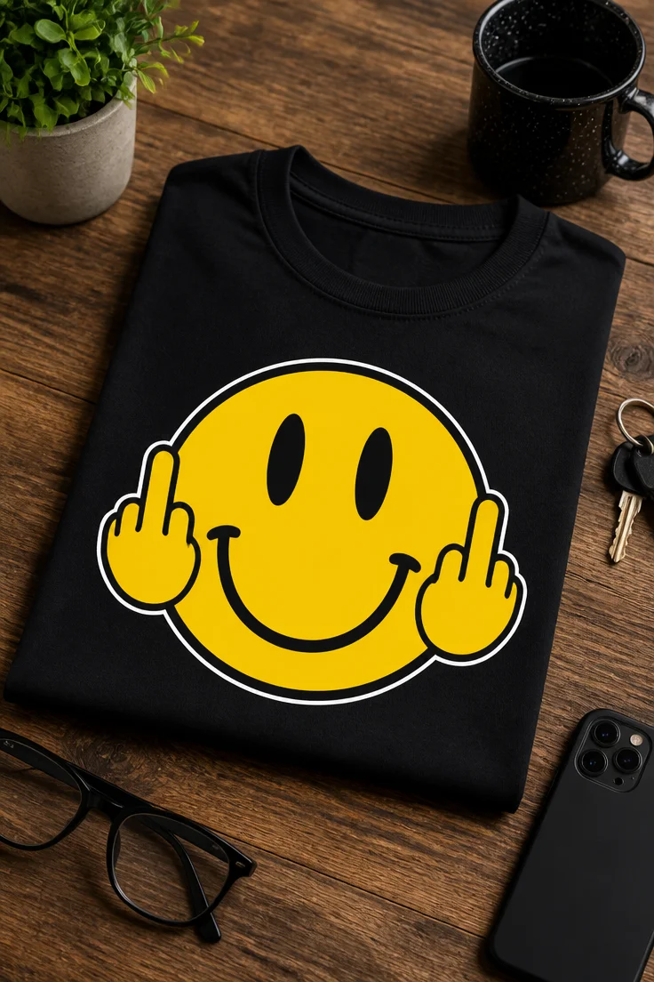 Tricou amuzant – Tricou Happy Face – tricou amuzant cu mesaj