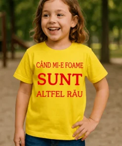 Tricou pentru copii Când mi-e foame cu mesaj amuzant pentru copii