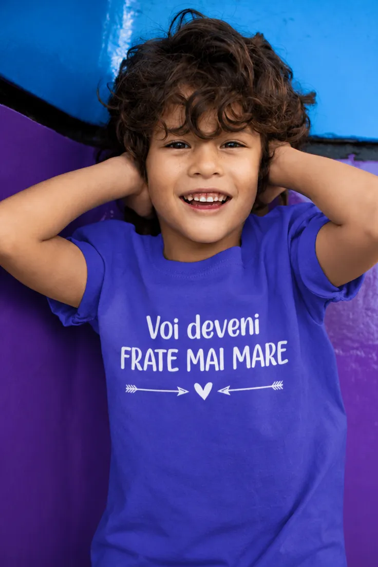 Tricou pentru copii Frate mai mare cu mesajul Voi deveni FRATE MAI MARE