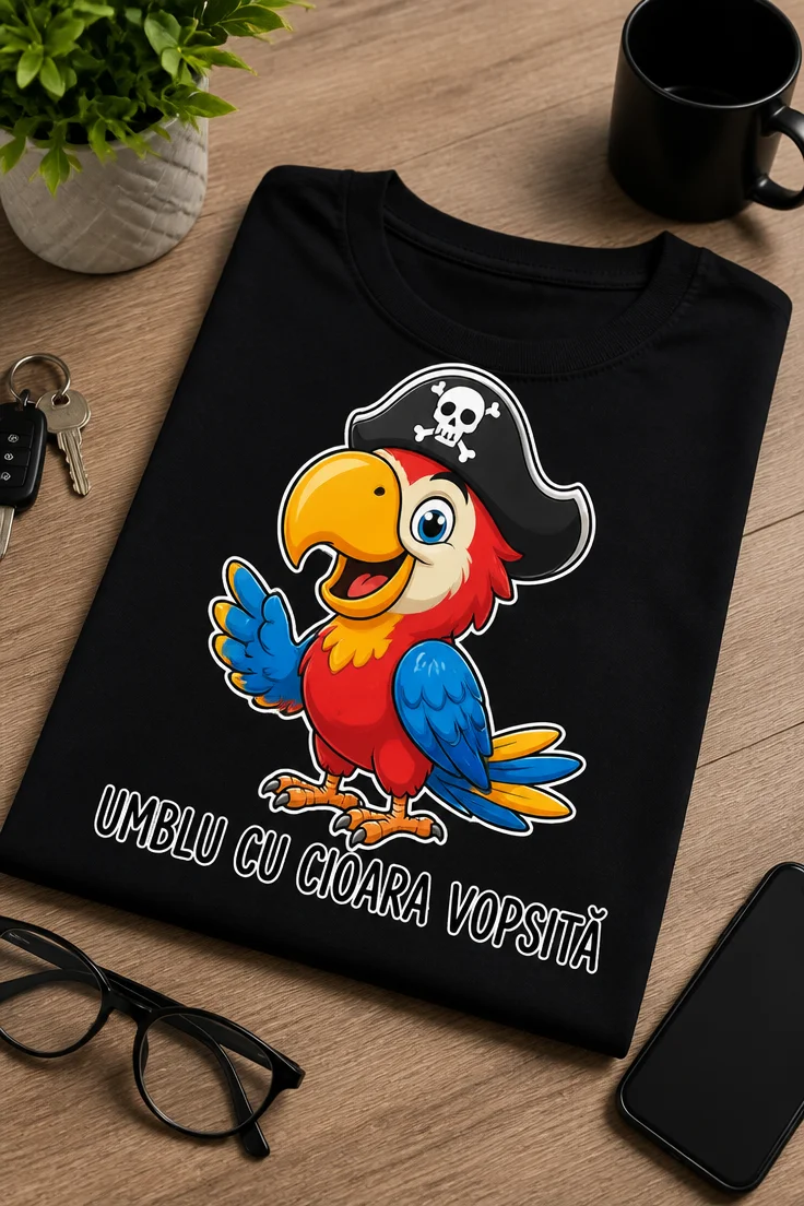 Tricou pentru iubitorului de glume cu dublu sens – Umblu Cu Cioara Vopsită – tricou amuzant cu mesaj